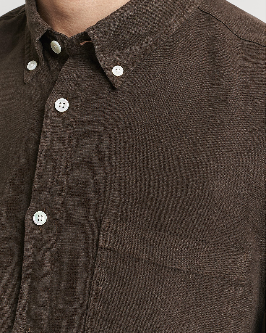 Men | Shirts | NN07 | Arne Linen Shirt Demitasse Brown