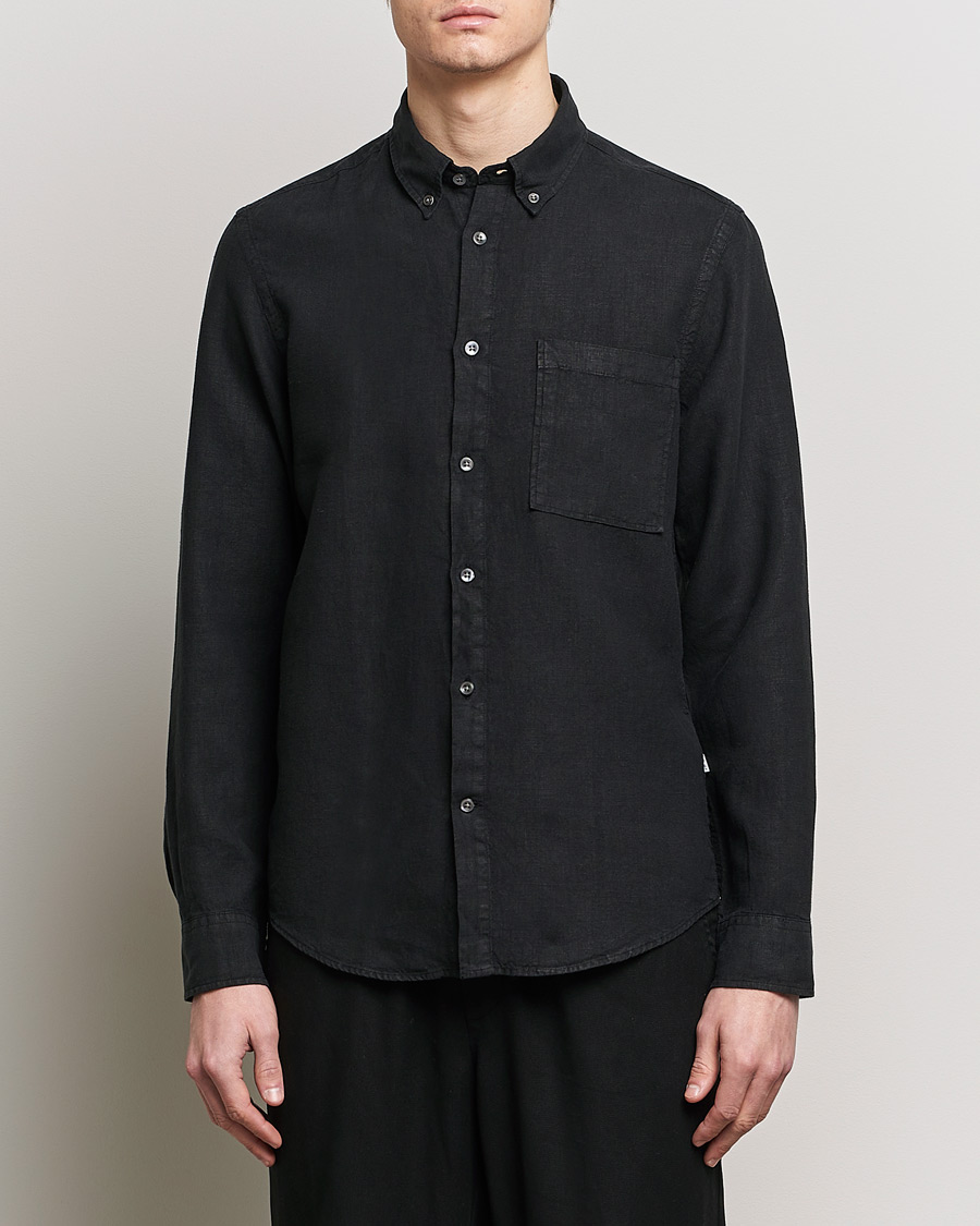 Men |  | NN07 | Arne Linen Shirt Black
