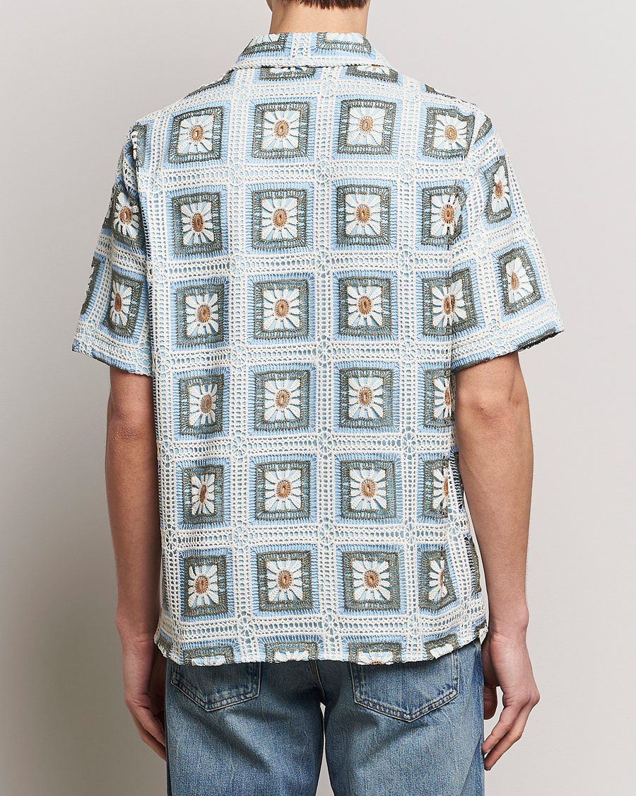 Men | Shirts | NN07 | Julio Knitted Croche Flower Short Sleeve Shirt Multi