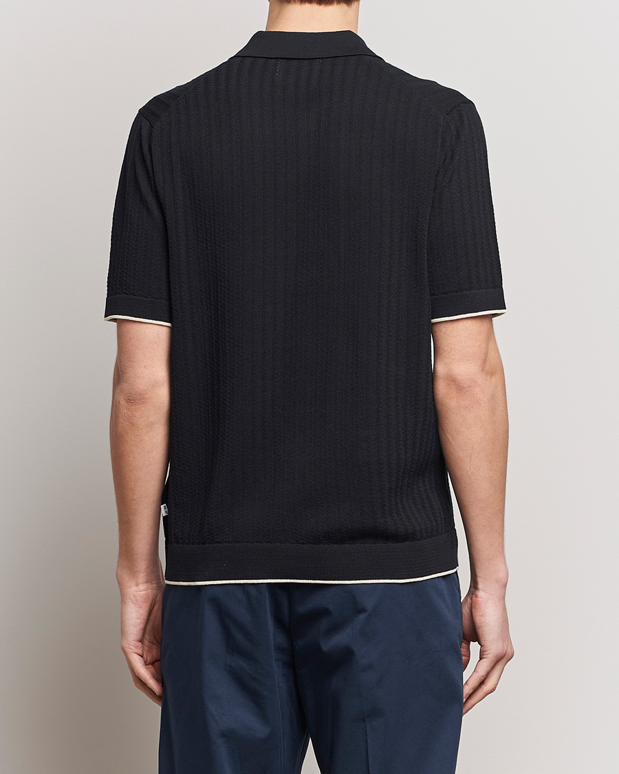 Men | Shirts | NN07 | Nalo Structured Knitted Short Sleeve Shirt Navy Blue