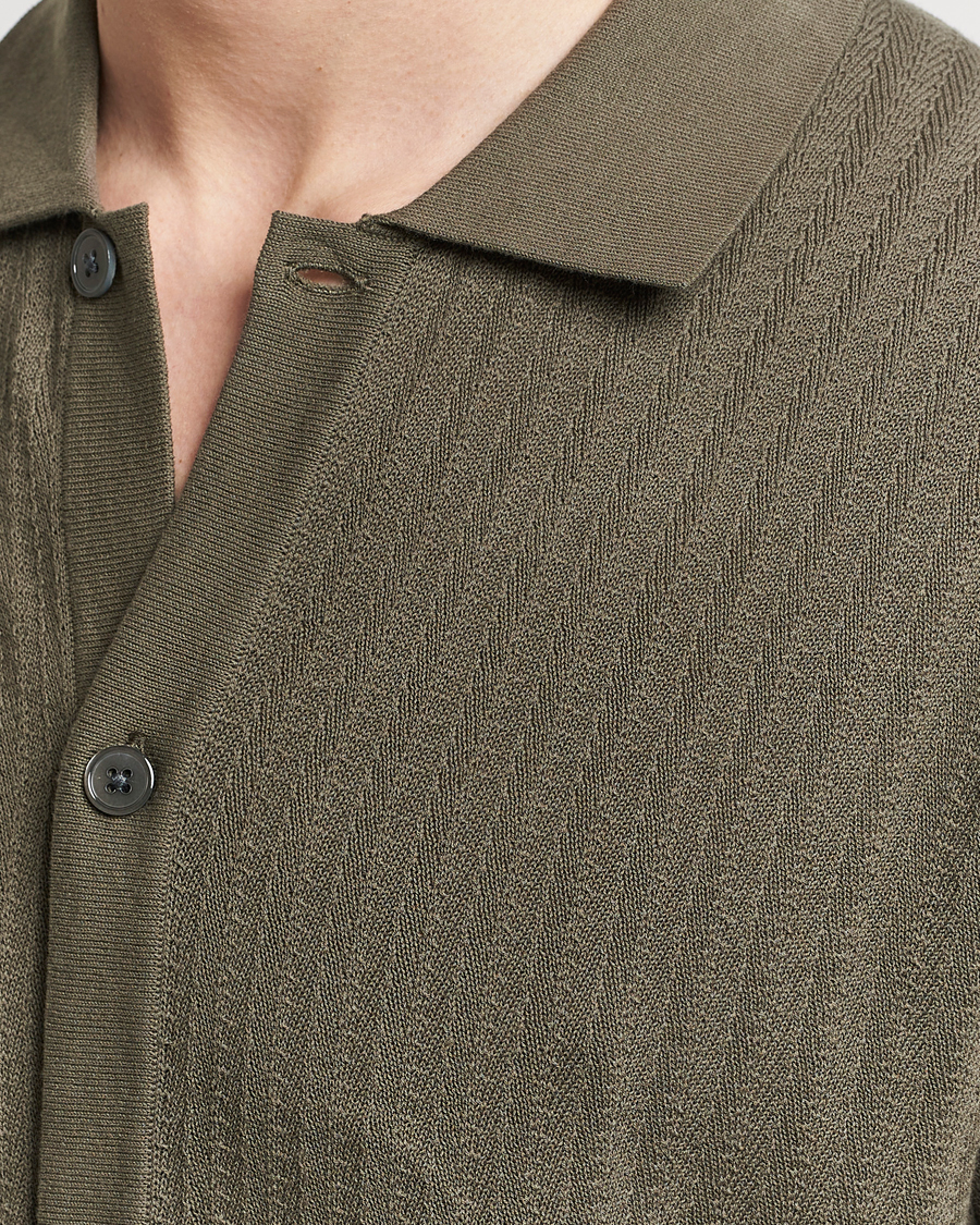 Men | Shirts | NN07 | Nalo Structured Knitted Short Sleeve Shirt Green