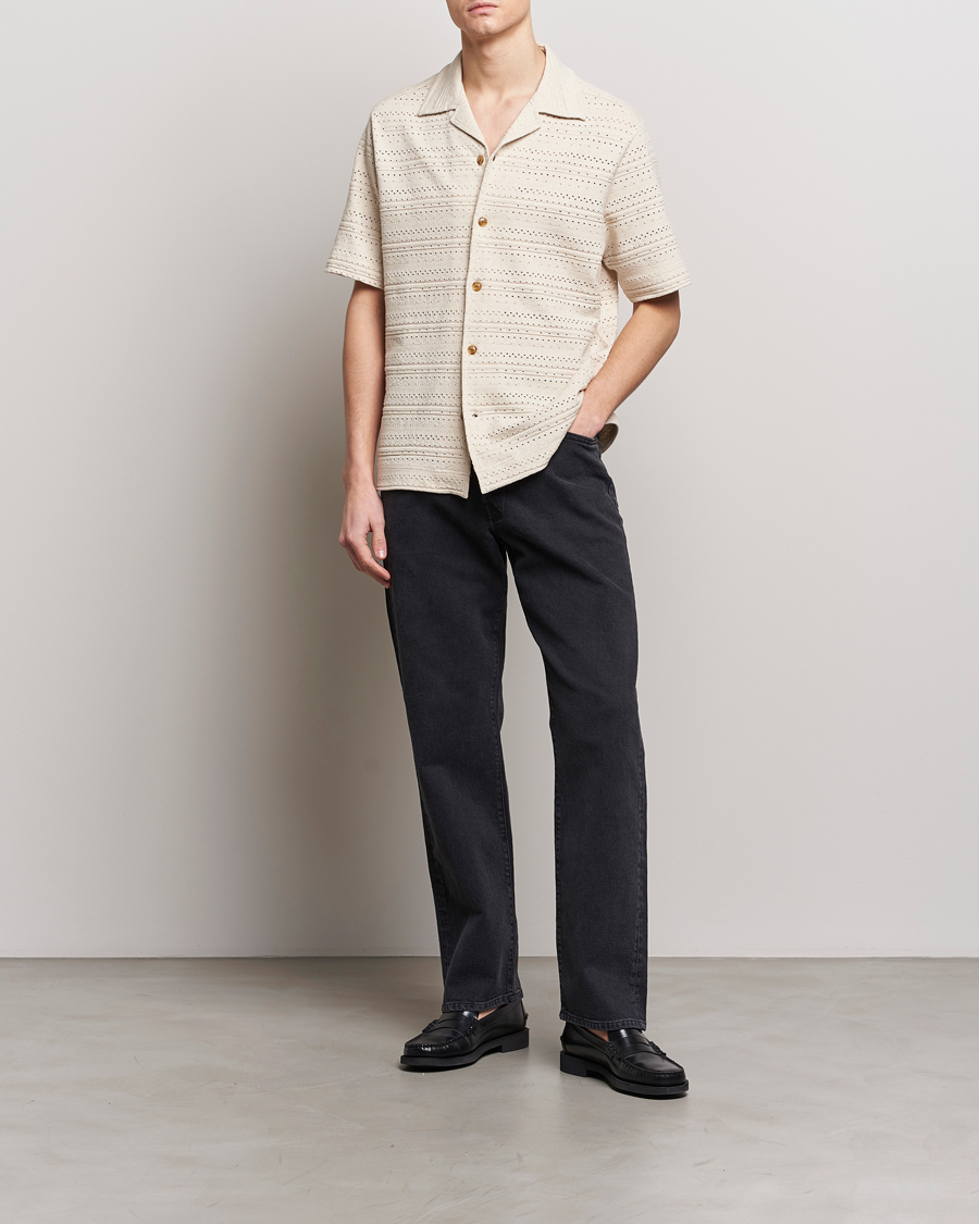 Men | Shirts | NN07 | Julio Knitted Short Sleeve Shirt Ecru