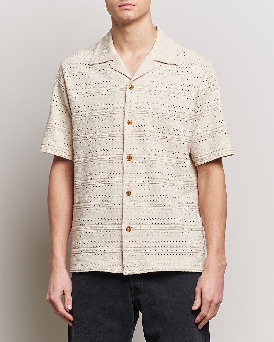 Men | Shirts | NN07 | Julio Knitted Short Sleeve Shirt Ecru