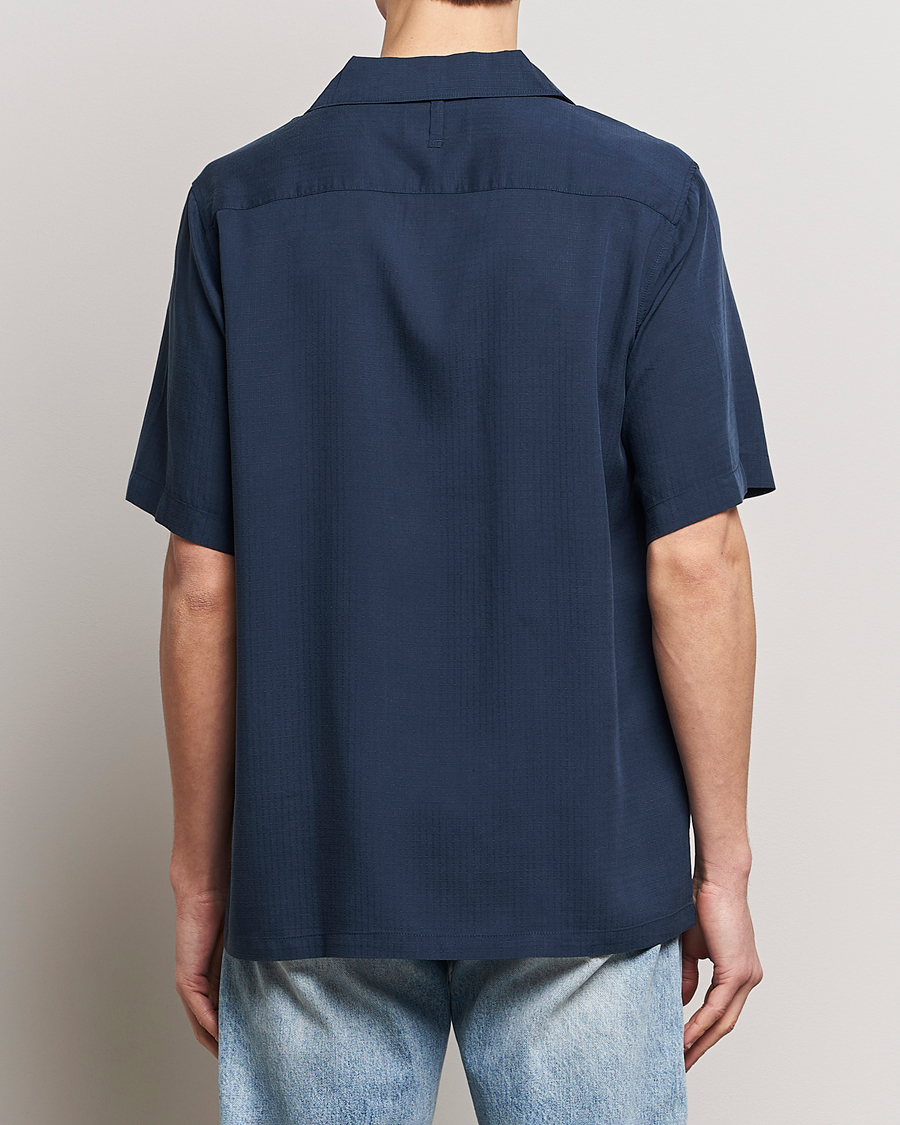 Men | Shirts | NN07 | Julio Ripstop Short Sleeve Shirt Navy Blue