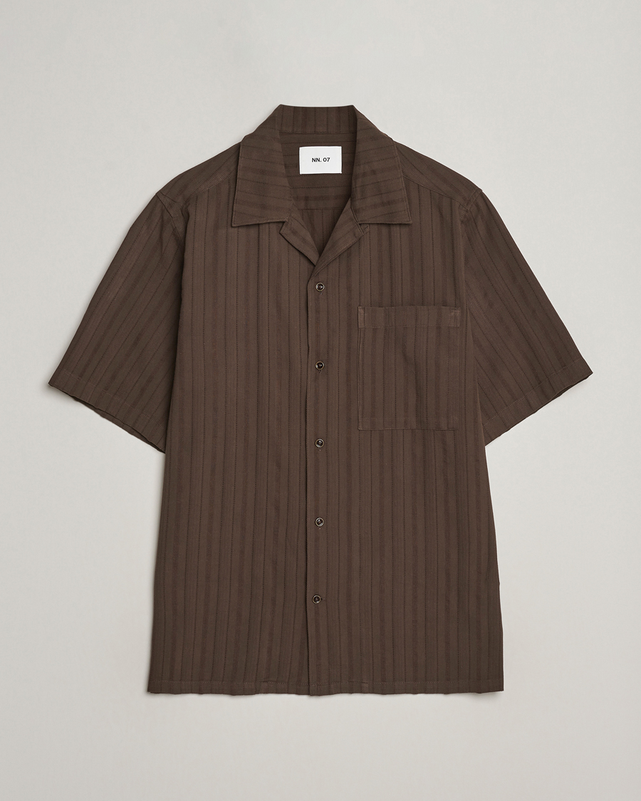 Men | Shirts | NN07 | Julio Structured Short Sleeve Shirt Demitasse Brown