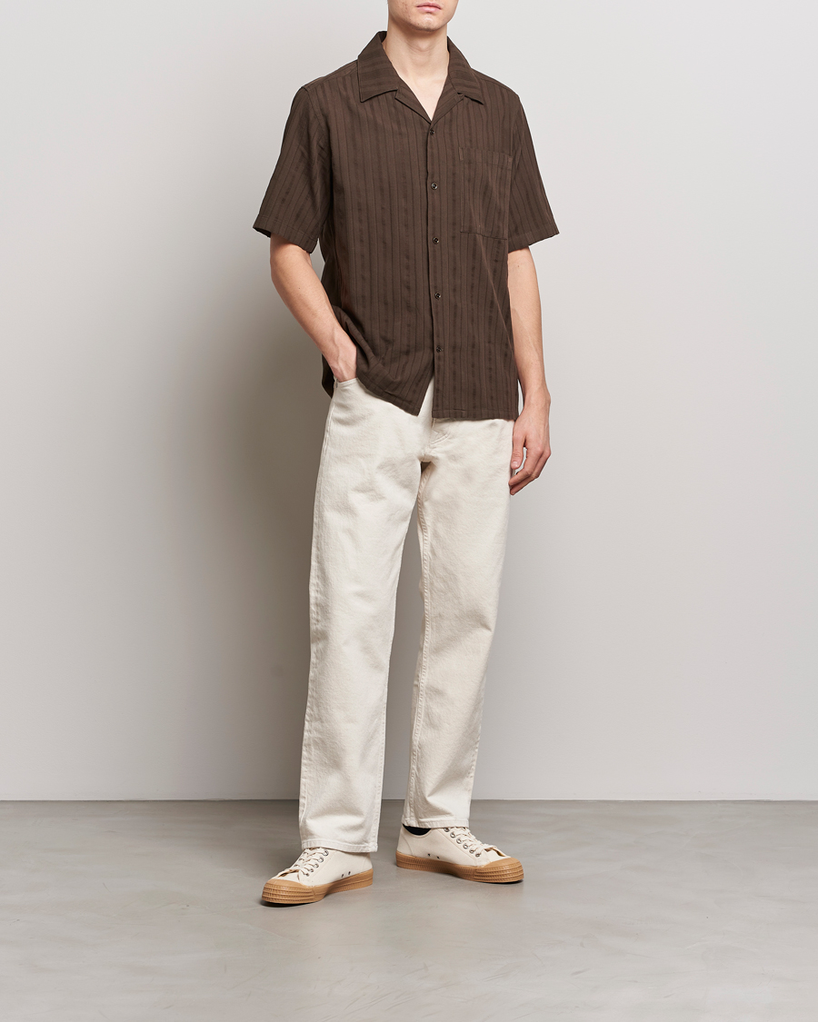 Men | Shirts | NN07 | Julio Structured Short Sleeve Shirt Demitasse Brown