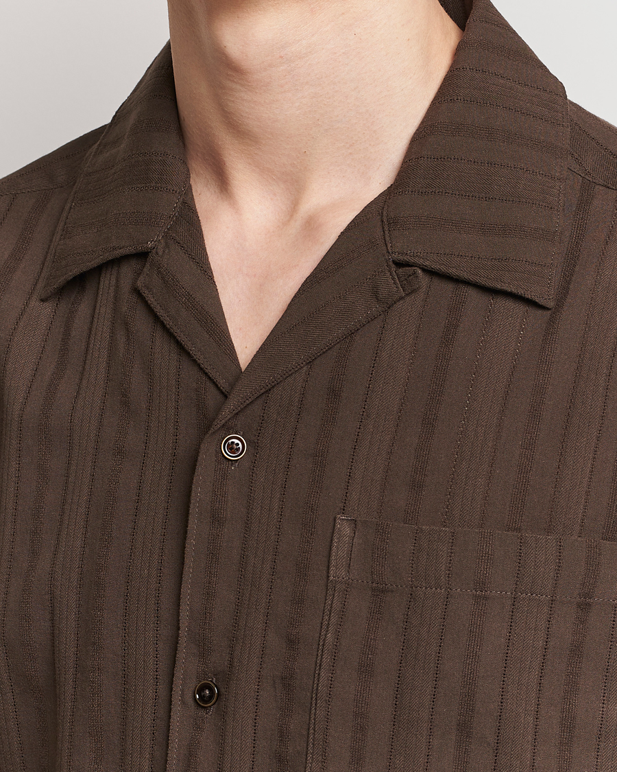 Men | Shirts | NN07 | Julio Structured Short Sleeve Shirt Demitasse Brown