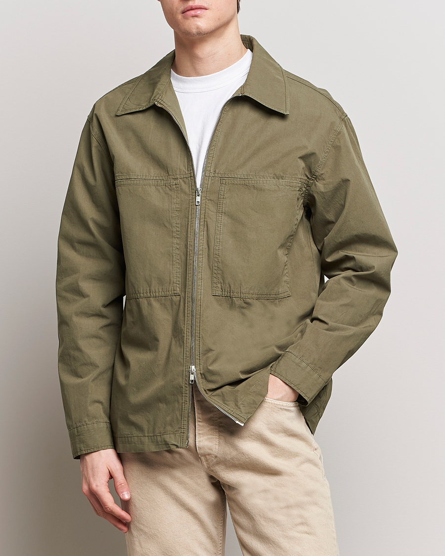 NN07 Isak Full Zip Shirt Jacket Capers Green at CareOfCarl.com