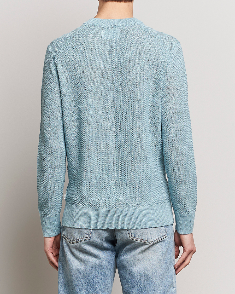 Men | Sweaters & Knitwear | NN07 | Jaden Knitted Linen Crew Neck Sweater Winter Sky