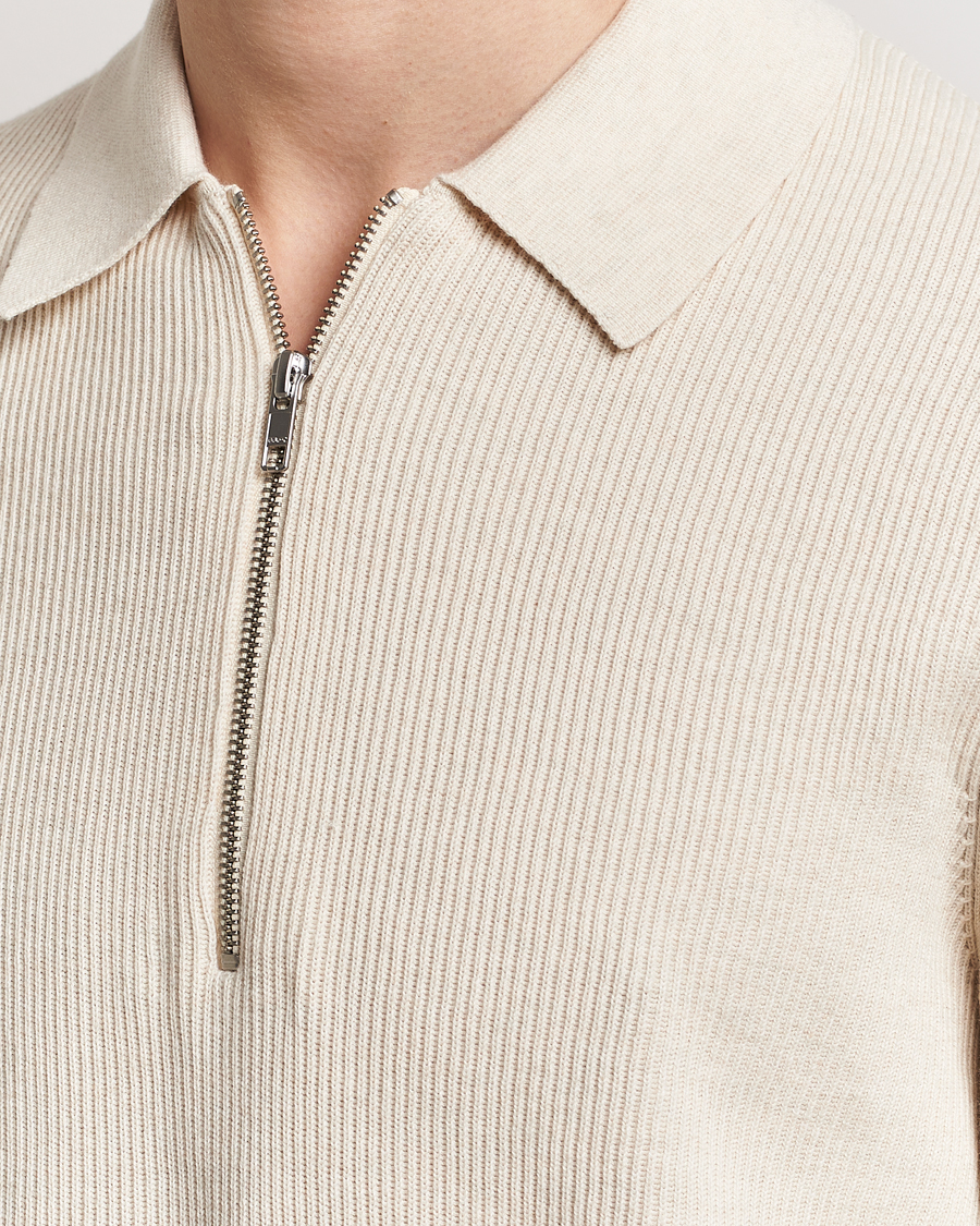Men | Sweaters & Knitwear | NN07 | Hansie Knitted Half Zip Ecru