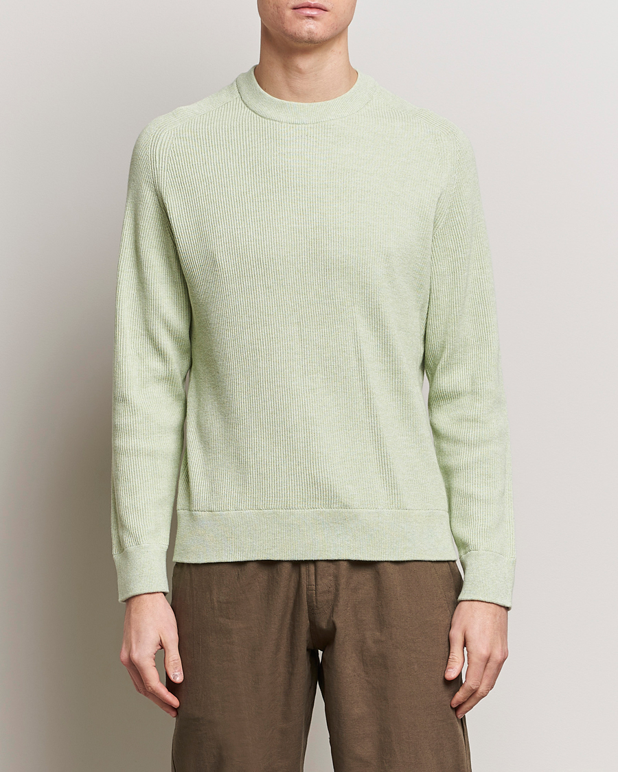 Mies | Neuleet | NN07 | Kevin Cotton Knitted Sweater Lime Green