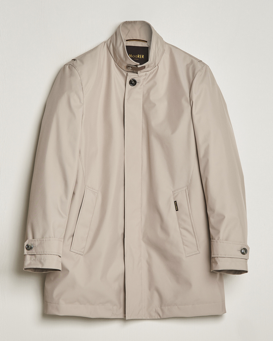 Men | Coats & Jackets | MooRER | Waterproof Car Coat Light Grey