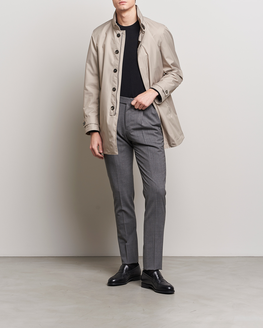 Men | Coats & Jackets | MooRER | Waterproof Car Coat Light Grey