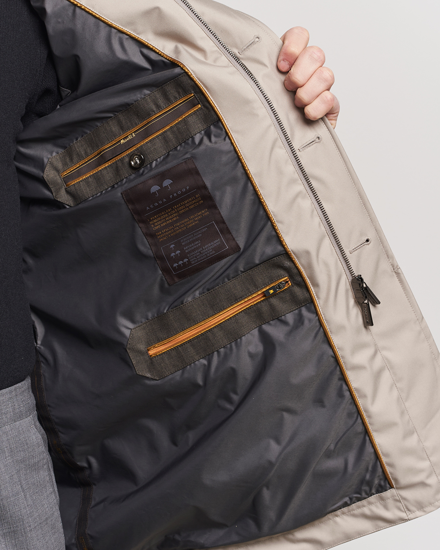 Men | Coats & Jackets | MooRER | Waterproof Car Coat Light Grey