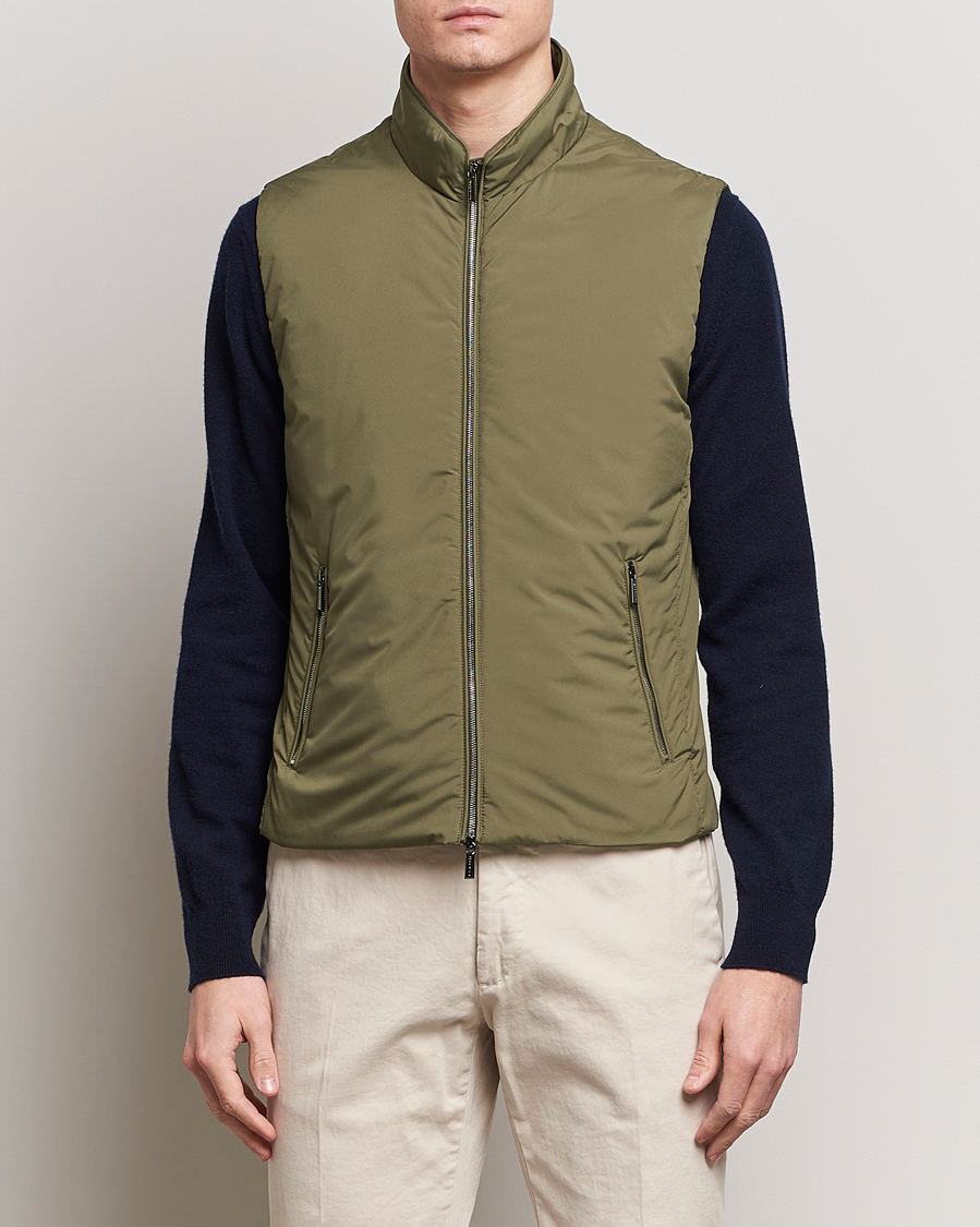 Men | Coats & Jackets | MooRER | Senio Padded Vest Green