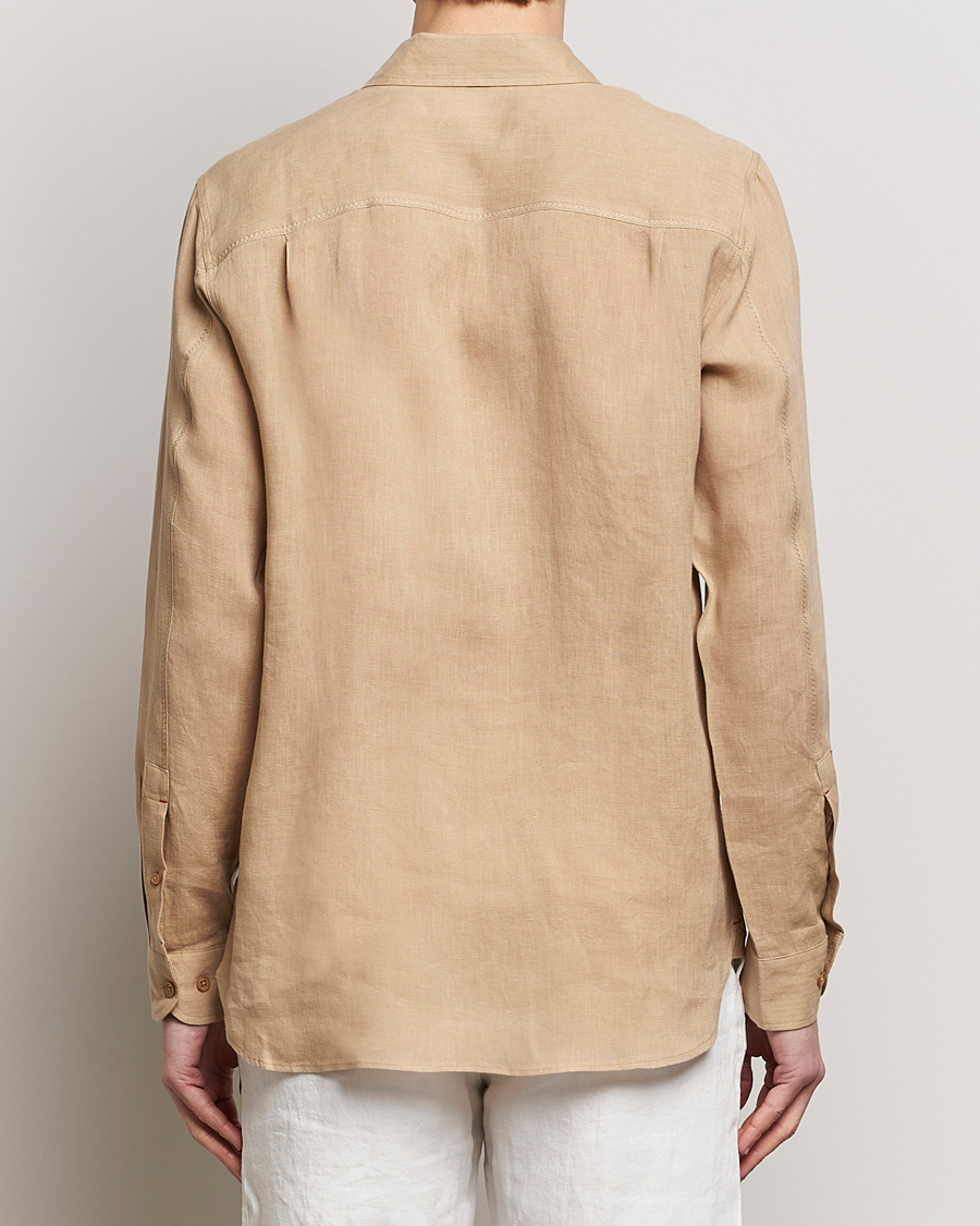 Men | Shirts | Orlebar Brown | Justin Linen Shirt Biscuit