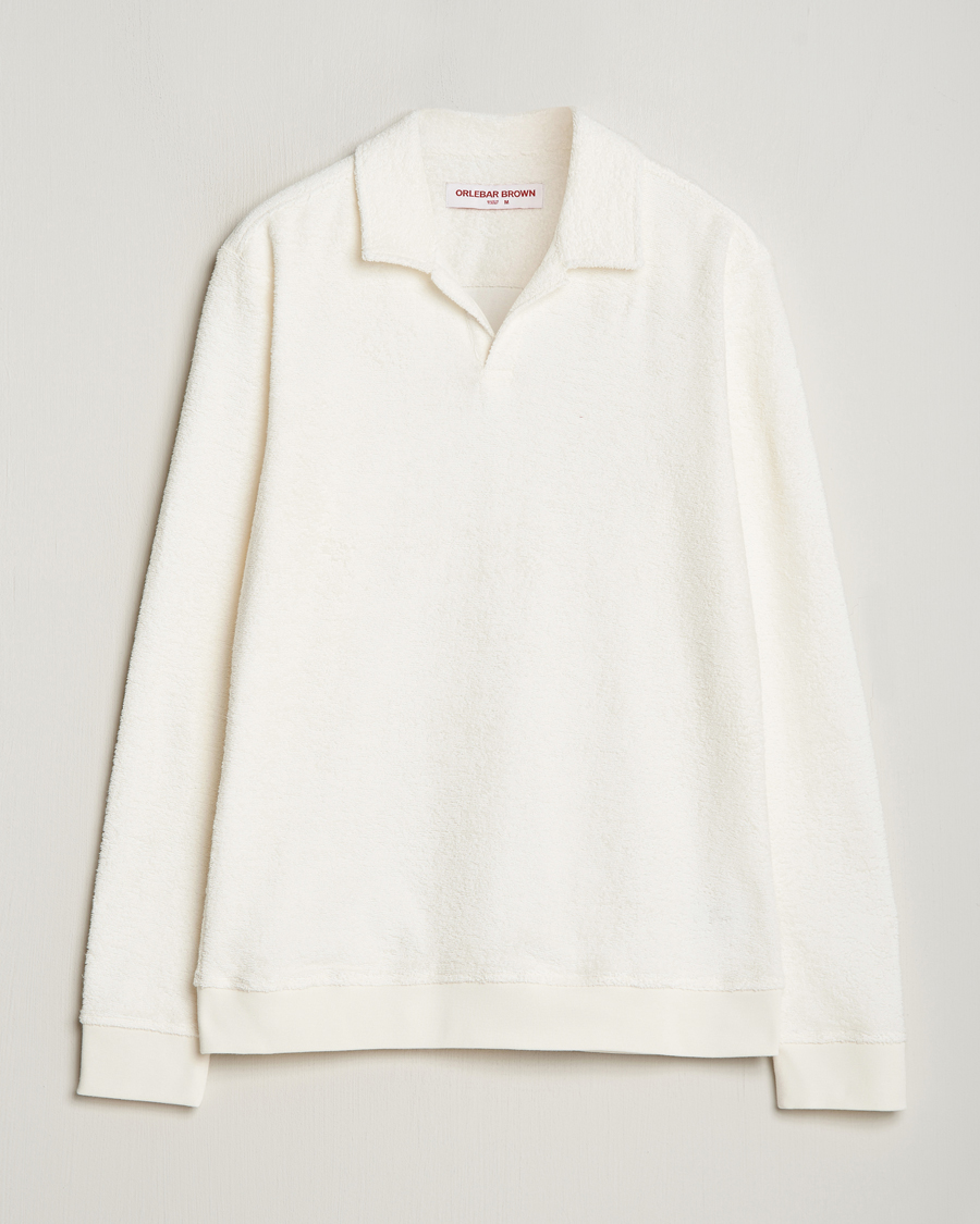 Men | Sweaters & Knitwear | Orlebar Brown | Santino Organic Cotton Terry Polo White Sand
