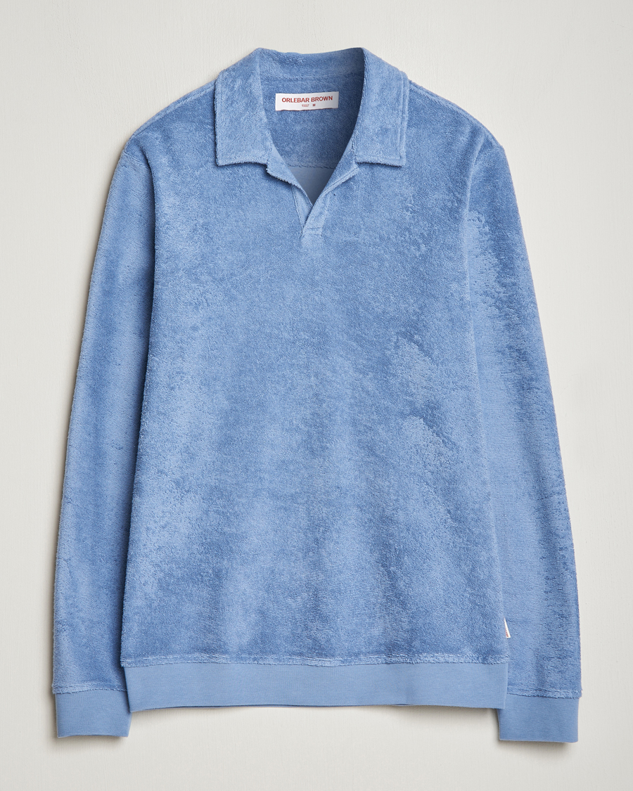 Men | Sweaters & Knitwear | Orlebar Brown | Santino Organic Cotton Terry Polo Springfield Blue