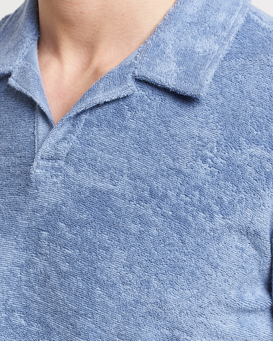 Men | Sweaters & Knitwear | Orlebar Brown | Santino Organic Cotton Terry Polo Springfield Blue