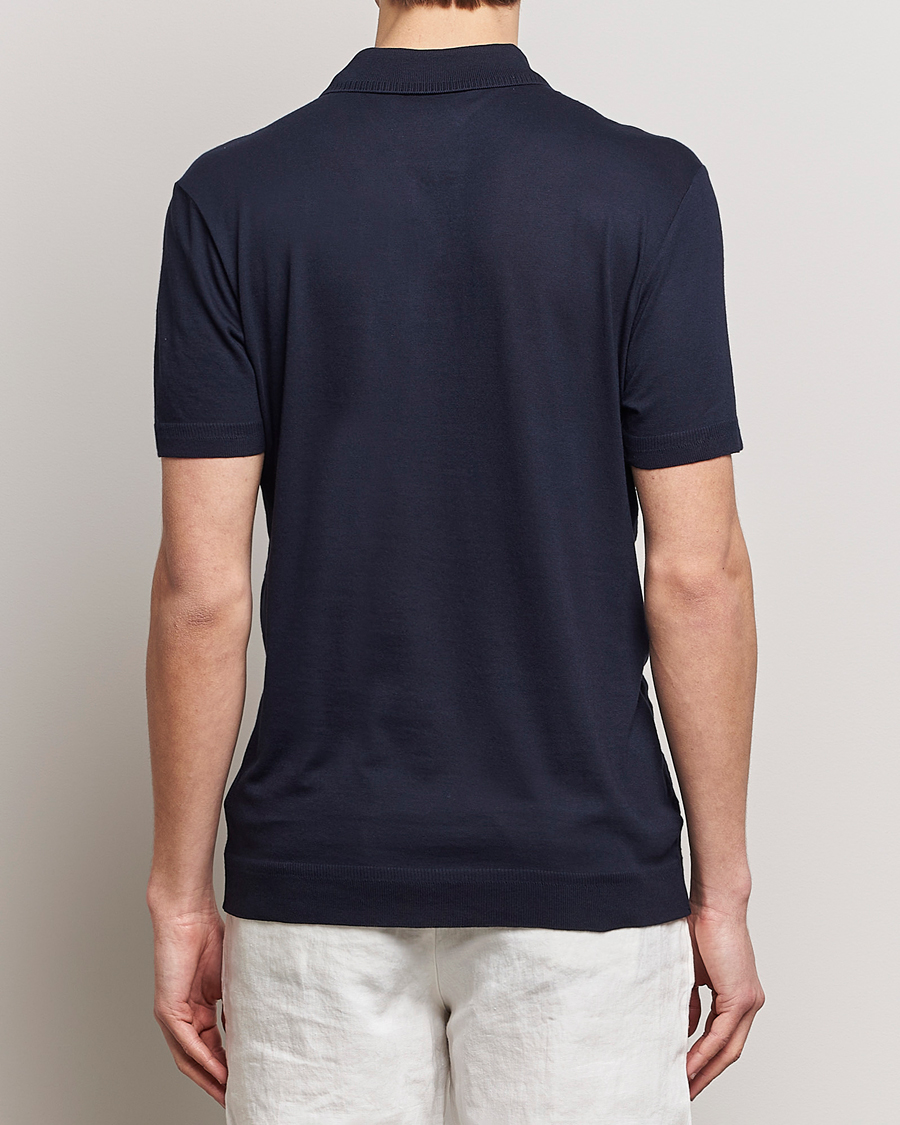 Men | Polo Shirts | Orlebar Brown | Jarrett Jaquard Knitted Ribb Polo Night Iris