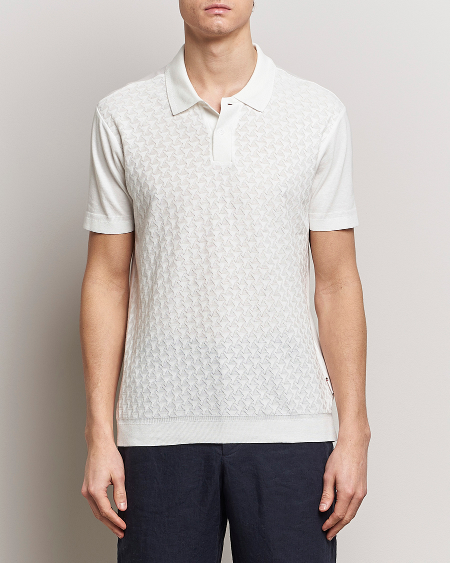 Men | Polo Shirts | Orlebar Brown | Jarrett Jaquard Knitted Ribb Polo White