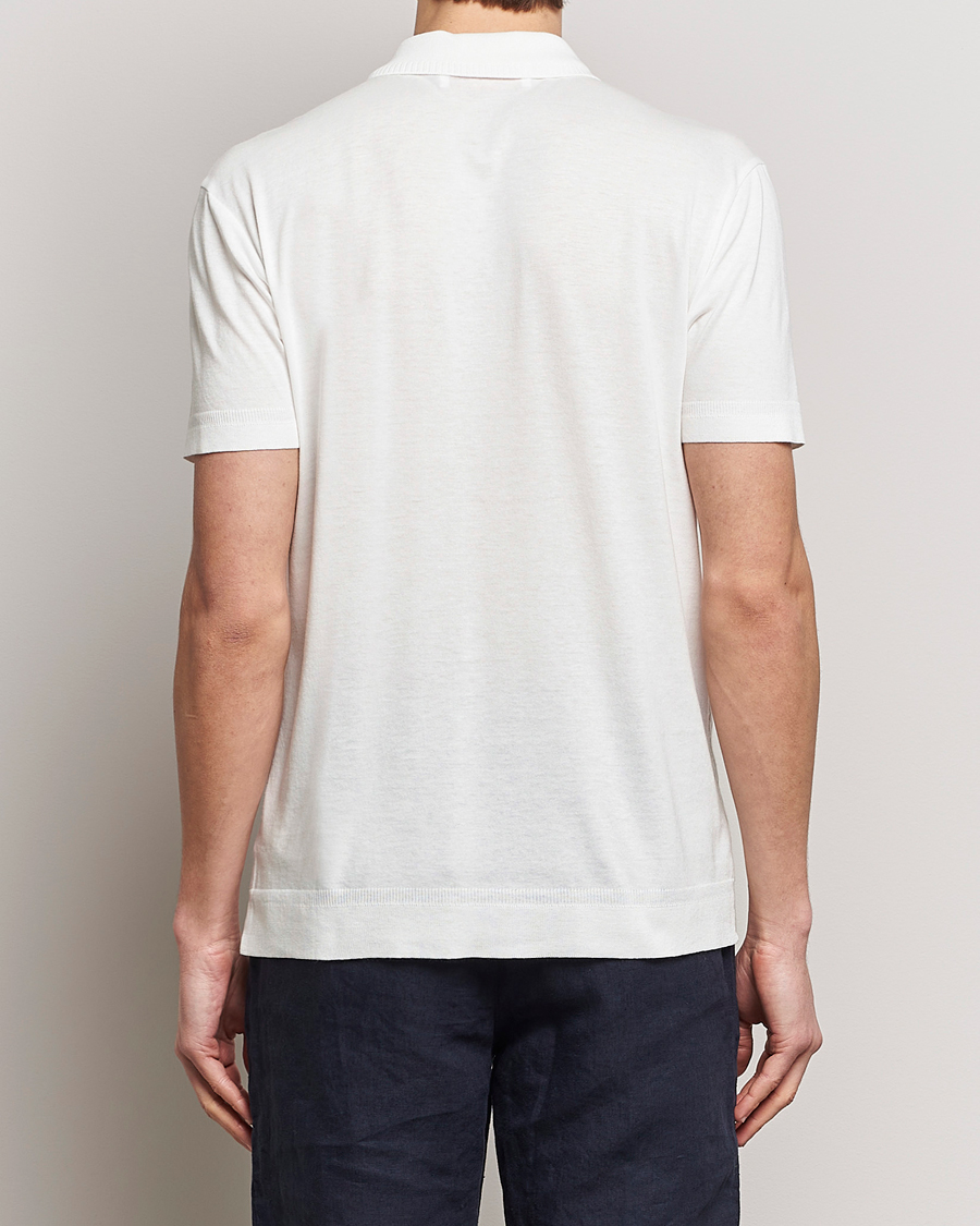 Men | Polo Shirts | Orlebar Brown | Jarrett Jaquard Knitted Ribb Polo White
