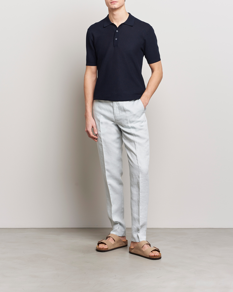 Men | Trousers | Orlebar Brown | Griffon Linen Trousers White Jade