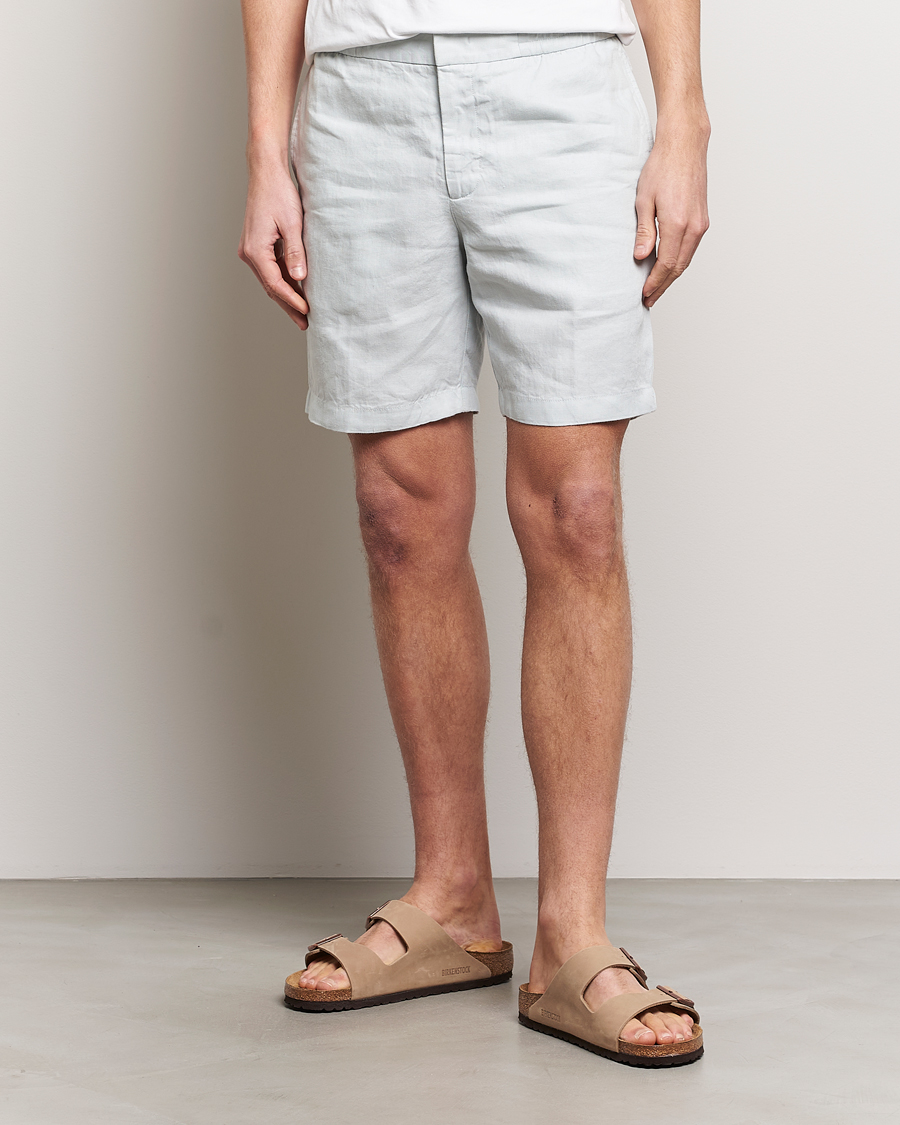 Men | Linen Shorts | Orlebar Brown | Cornell Linen Shorts White Jade