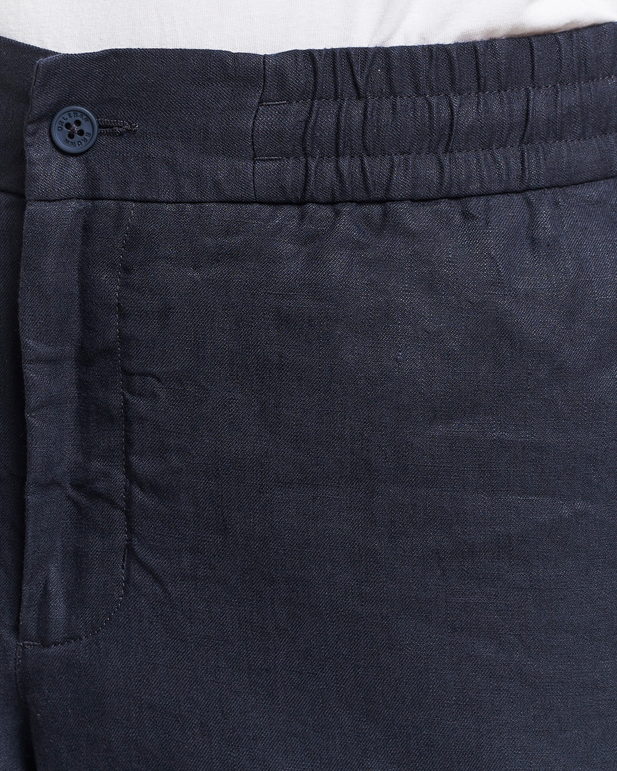 Men | Trousers | Orlebar Brown | Cornell Linen Trousers Night Iris