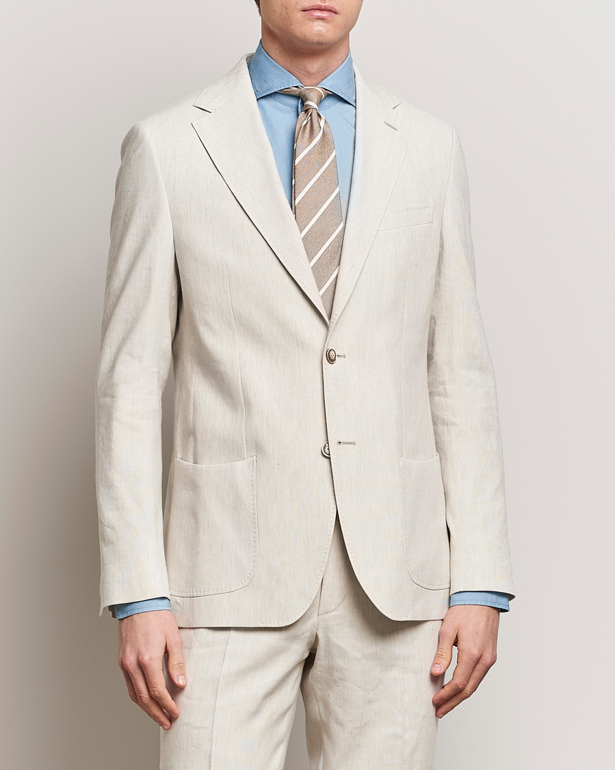 Men | Suit Jackets | Morris Heritage | Summer Linen Blazer Beige