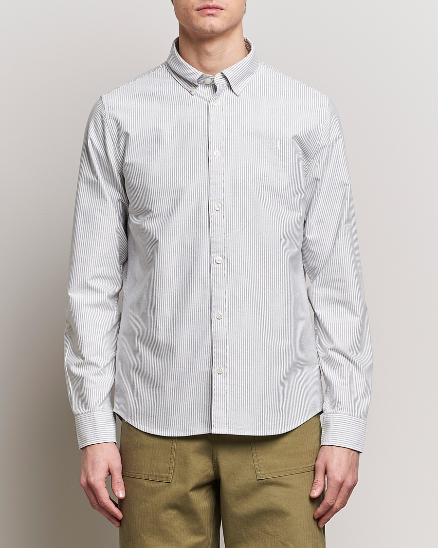 Mies |  | LES DEUX | Kristian Oxford Shirt Green/White