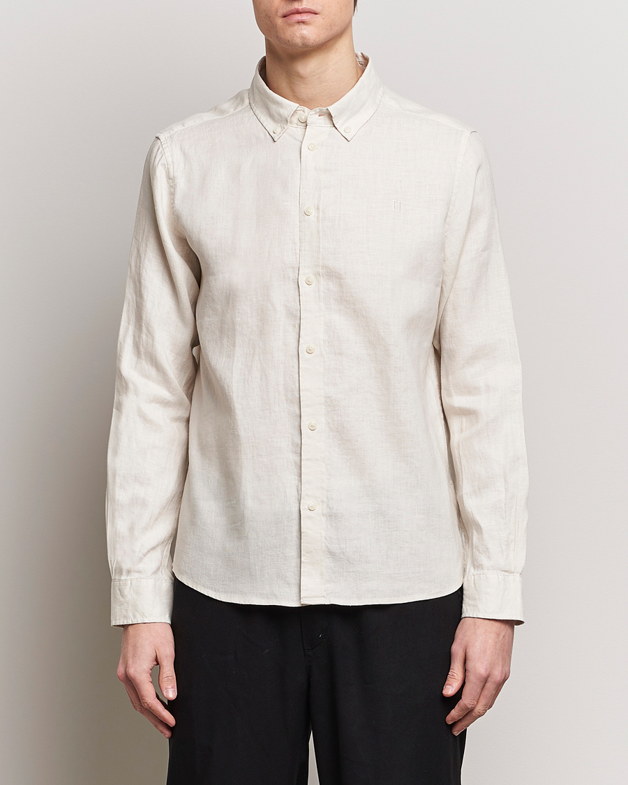 Men | Linen Shirts | LES DEUX | Kristian Linen Button Down Shirt Ivory