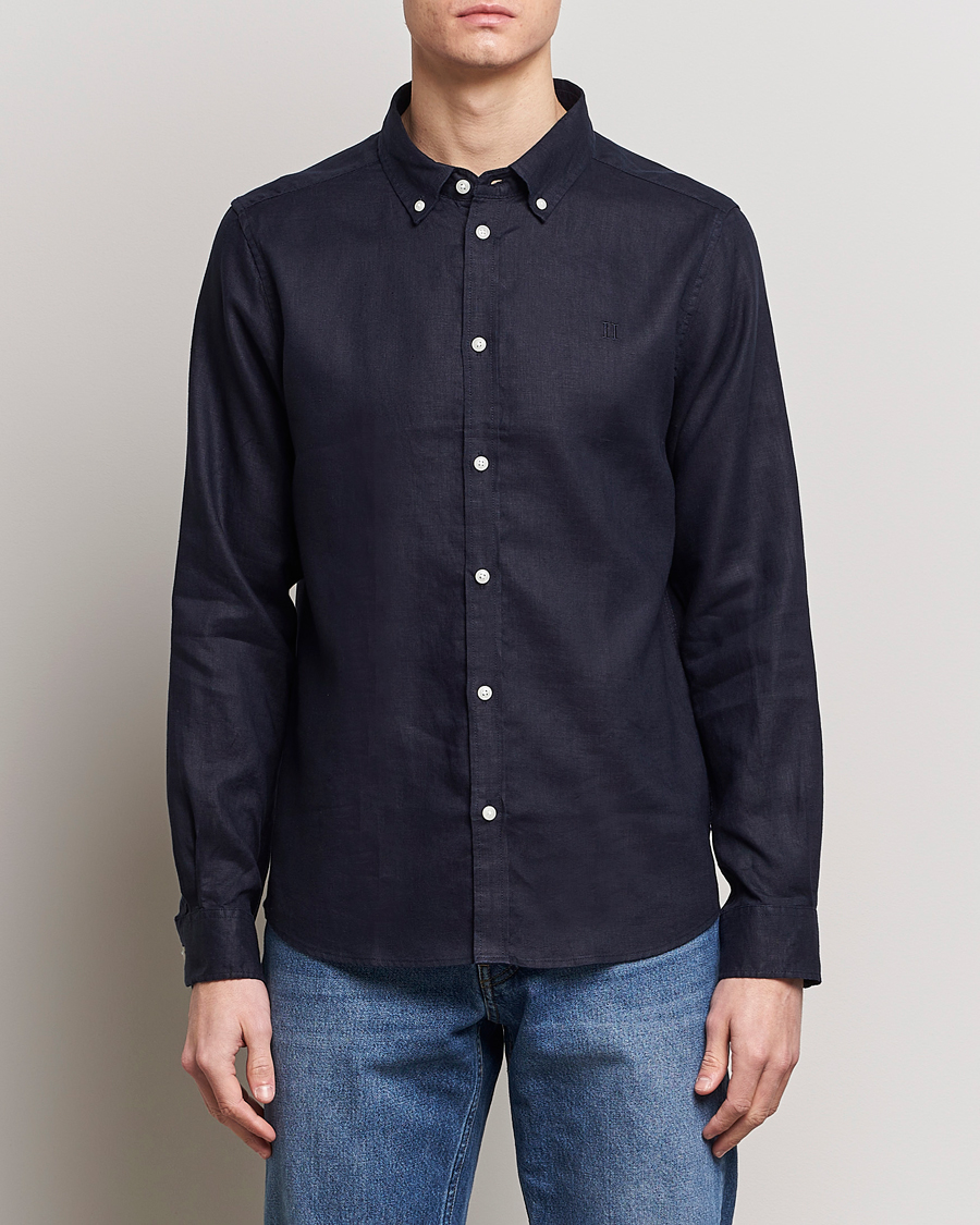 Men | Clothing | LES DEUX | Kristian Linen Button Down Shirt Dark Navy