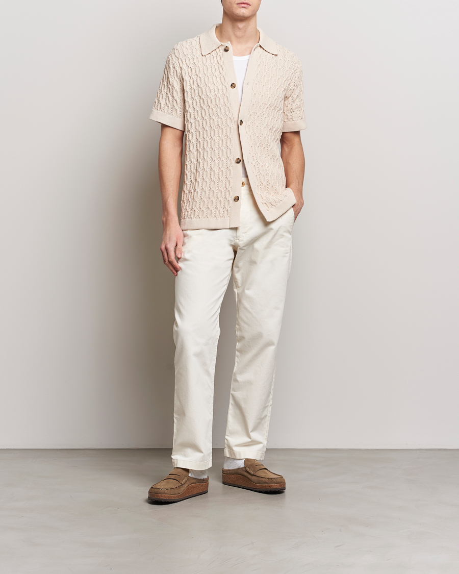 Men | Shirts | LES DEUX | Garret Knitted Short Sleeve Shirt Ivory