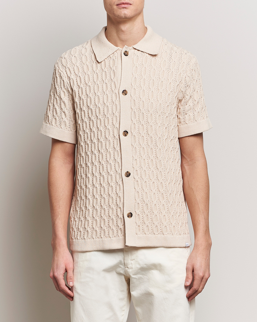Men | Shirts | LES DEUX | Garret Knitted Short Sleeve Shirt Ivory