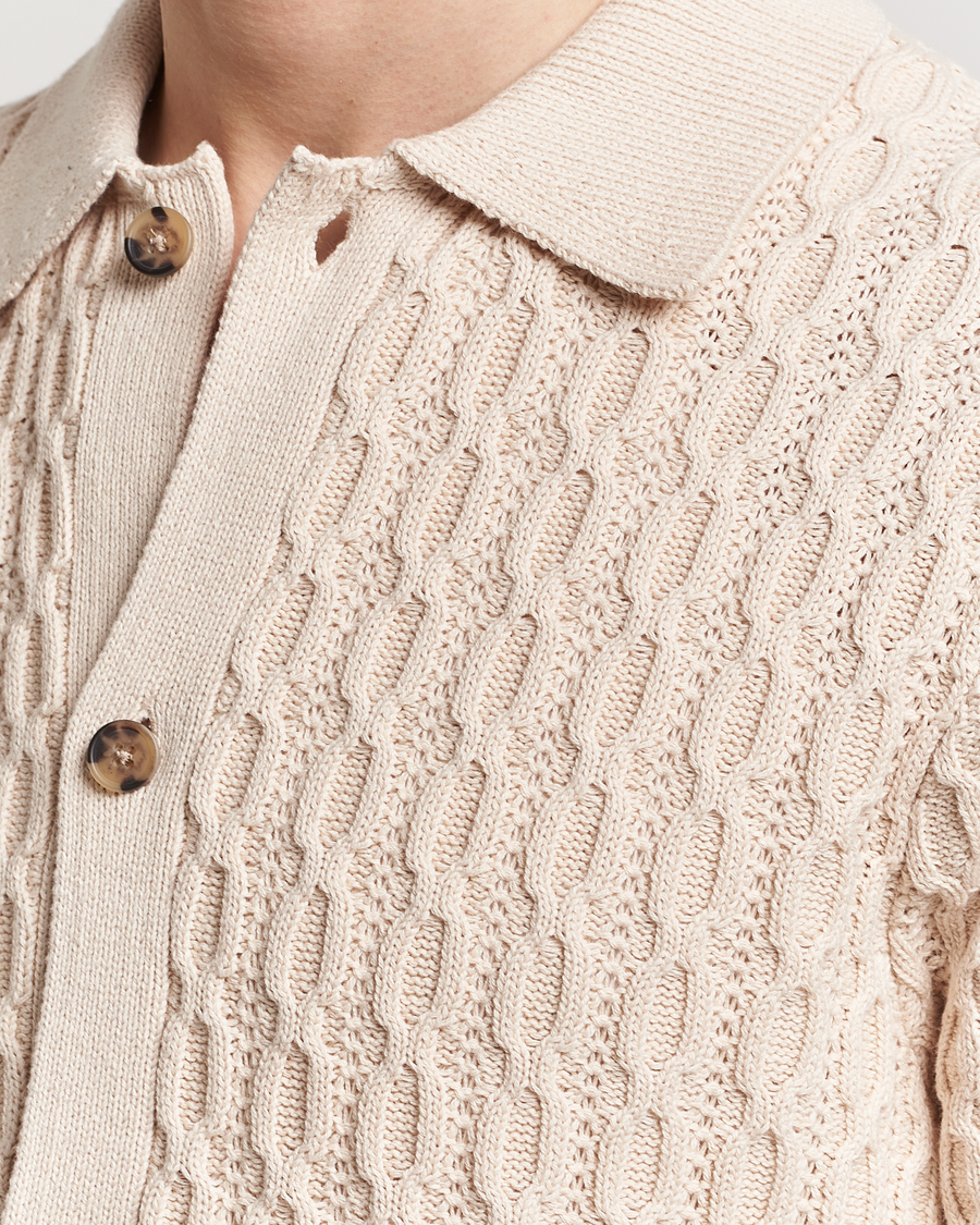 Men | Shirts | LES DEUX | Garret Knitted Short Sleeve Shirt Ivory