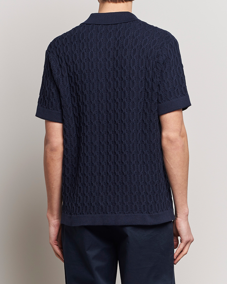 Men | Shirts | LES DEUX | Garret Knitted Short Sleeve Shirt Dark Navy