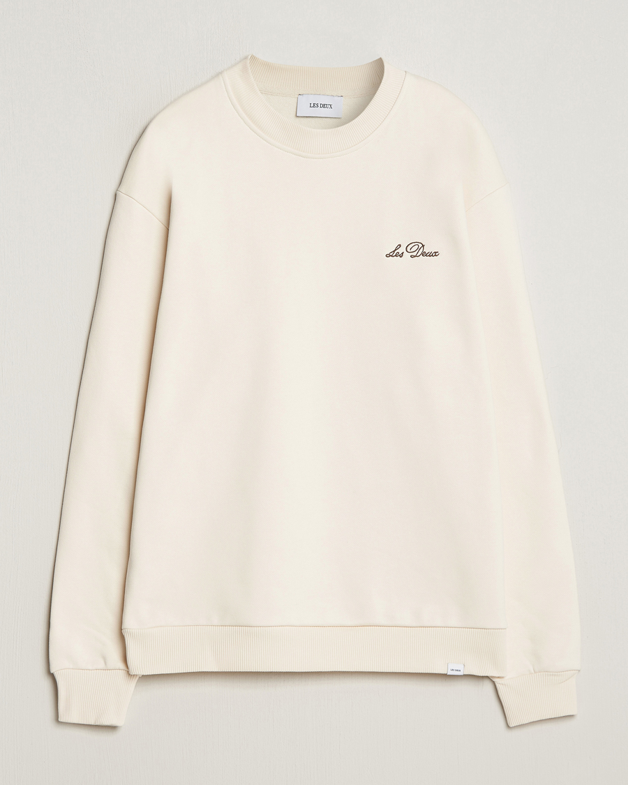 Men | Sweaters & Knitwear | LES DEUX | Crew Sweatshirt Light Ivory