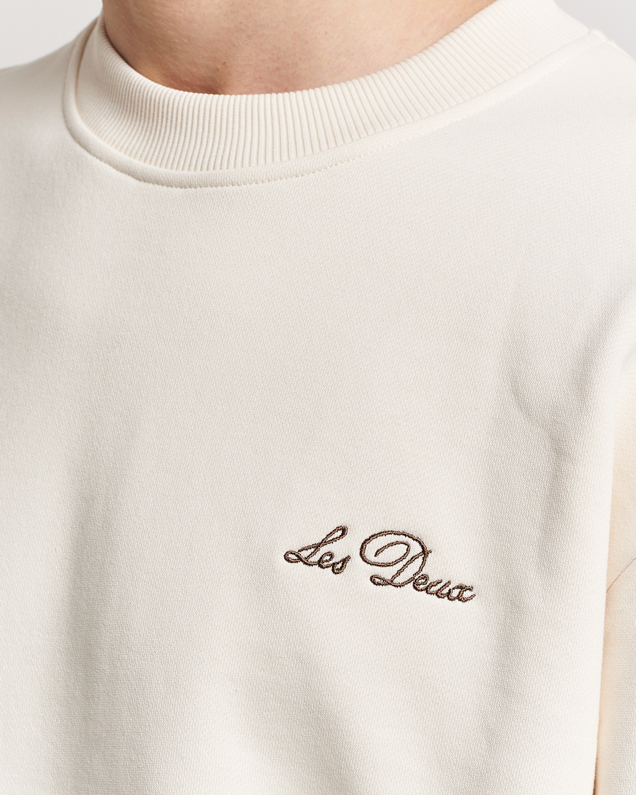 Men | Sweaters & Knitwear | LES DEUX | Crew Sweatshirt Light Ivory