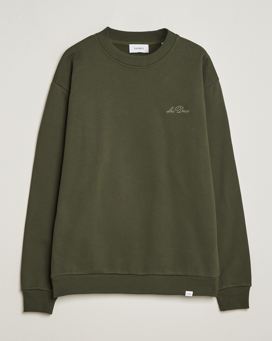 Men | Sweaters & Knitwear | LES DEUX | Crew Sweatshirt Forrest Green