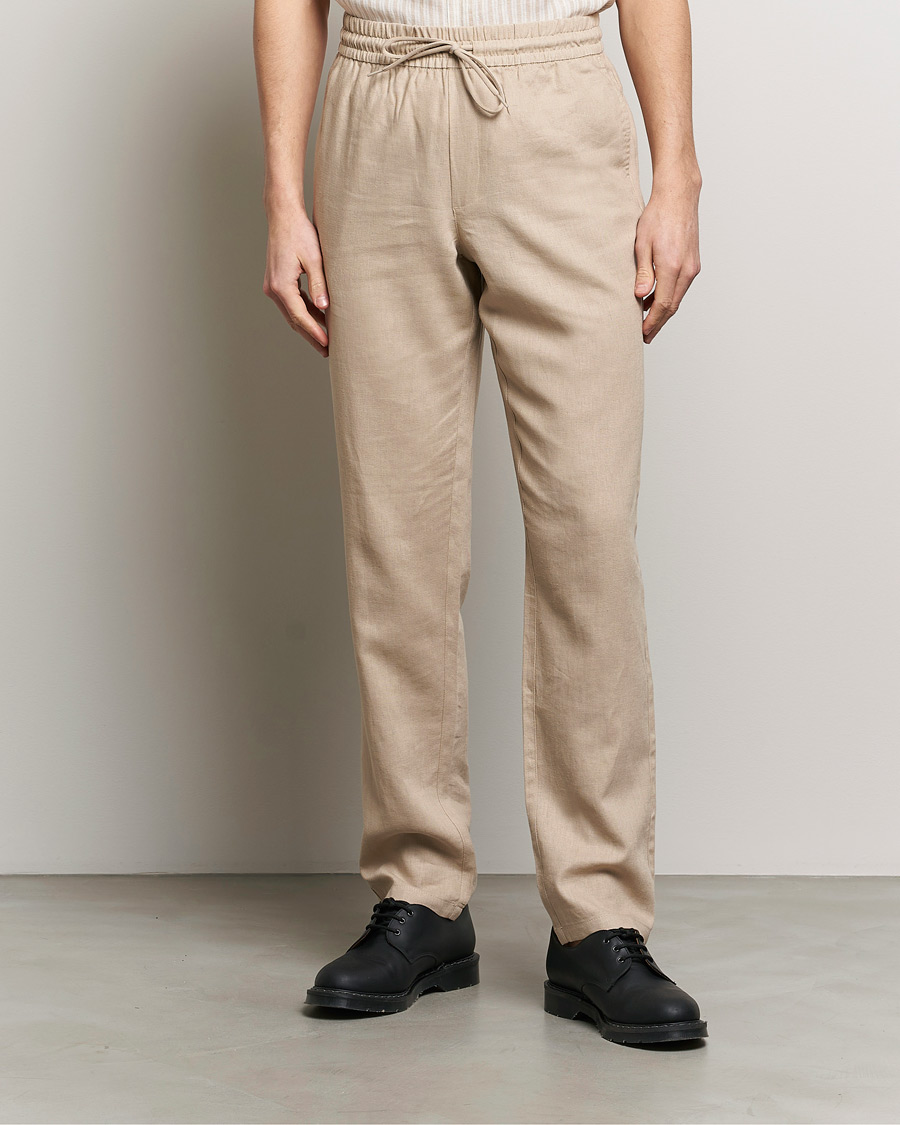 Men | Linen Trousers | LES DEUX | Patrick Linen Pants Light Desert Sand
