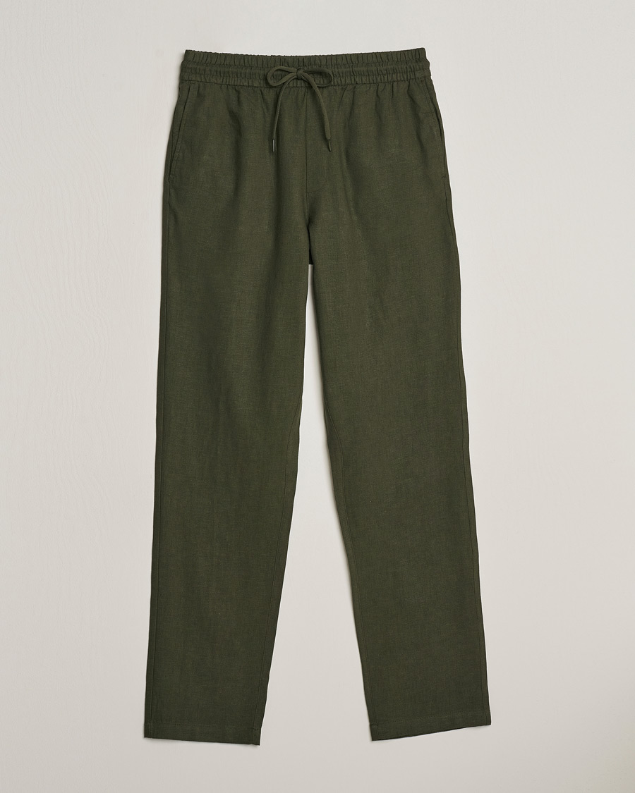 Men | Trousers | LES DEUX | Patrick Linen Pants Forrest Green