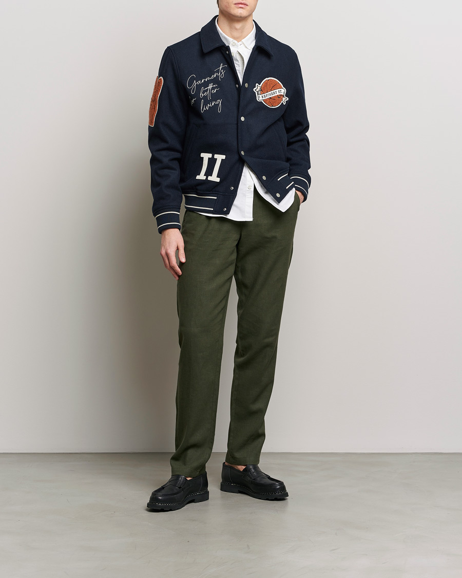 Men | Trousers | LES DEUX | Patrick Linen Pants Forrest Green