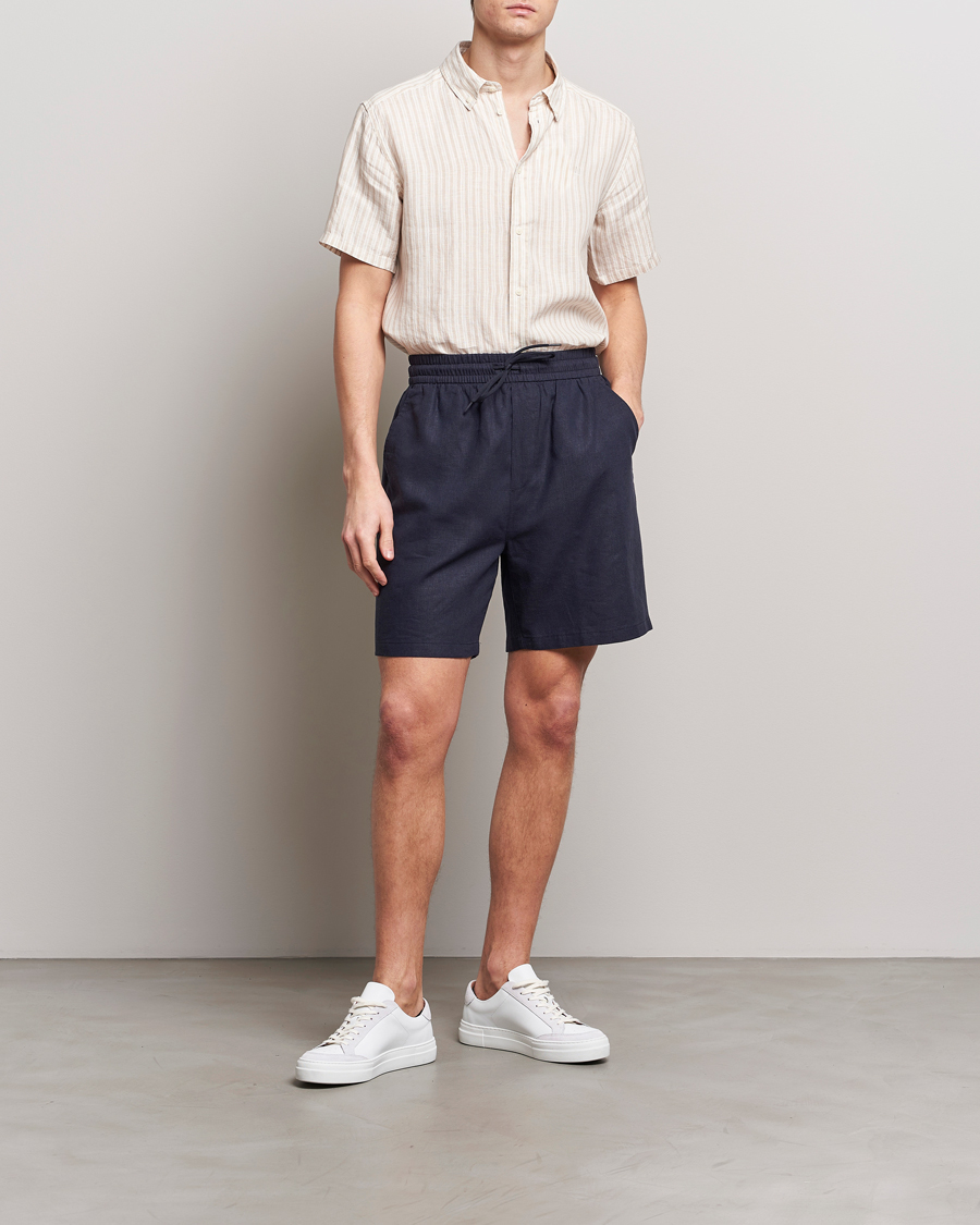 Men | Shorts | LES DEUX | Otto Linen Shorts Dark Navy