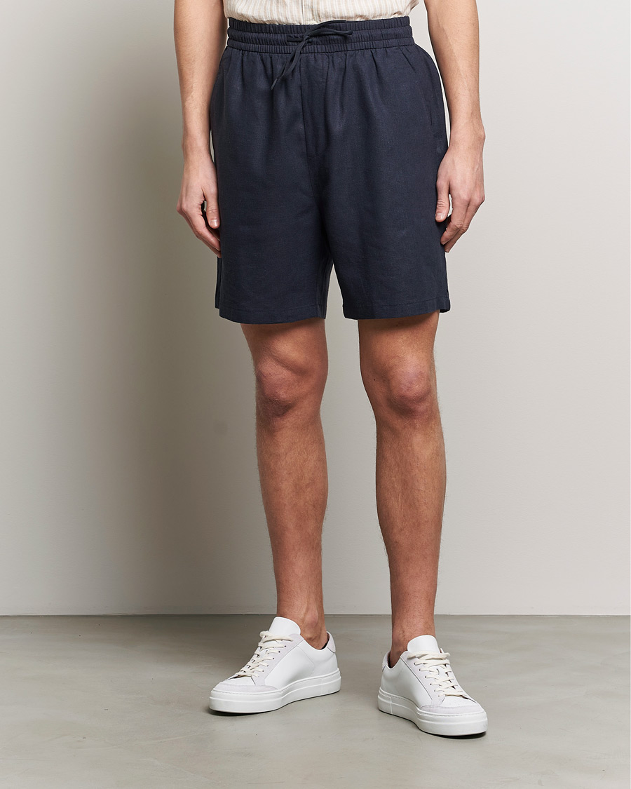 Men | Shorts | LES DEUX | Otto Linen Shorts Dark Navy