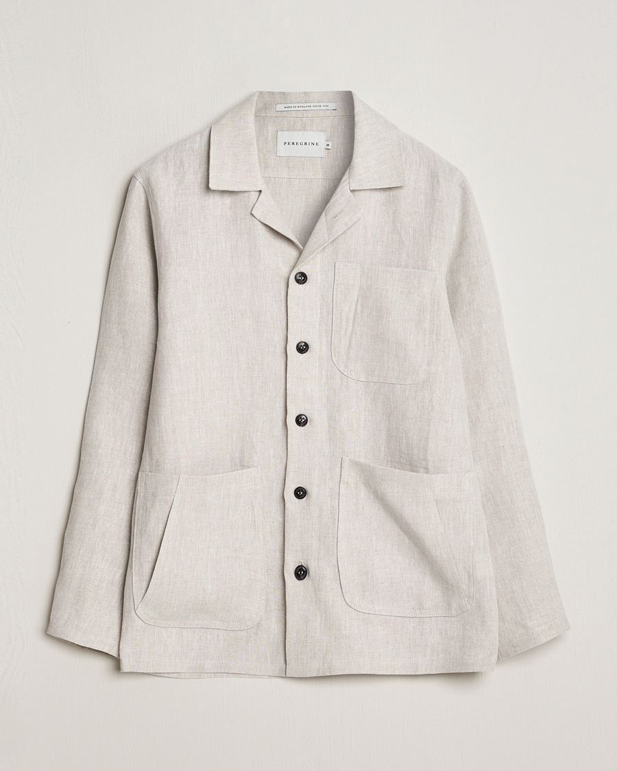 Men | Shirts | Peregrine | Grange Linen Shacket Natural