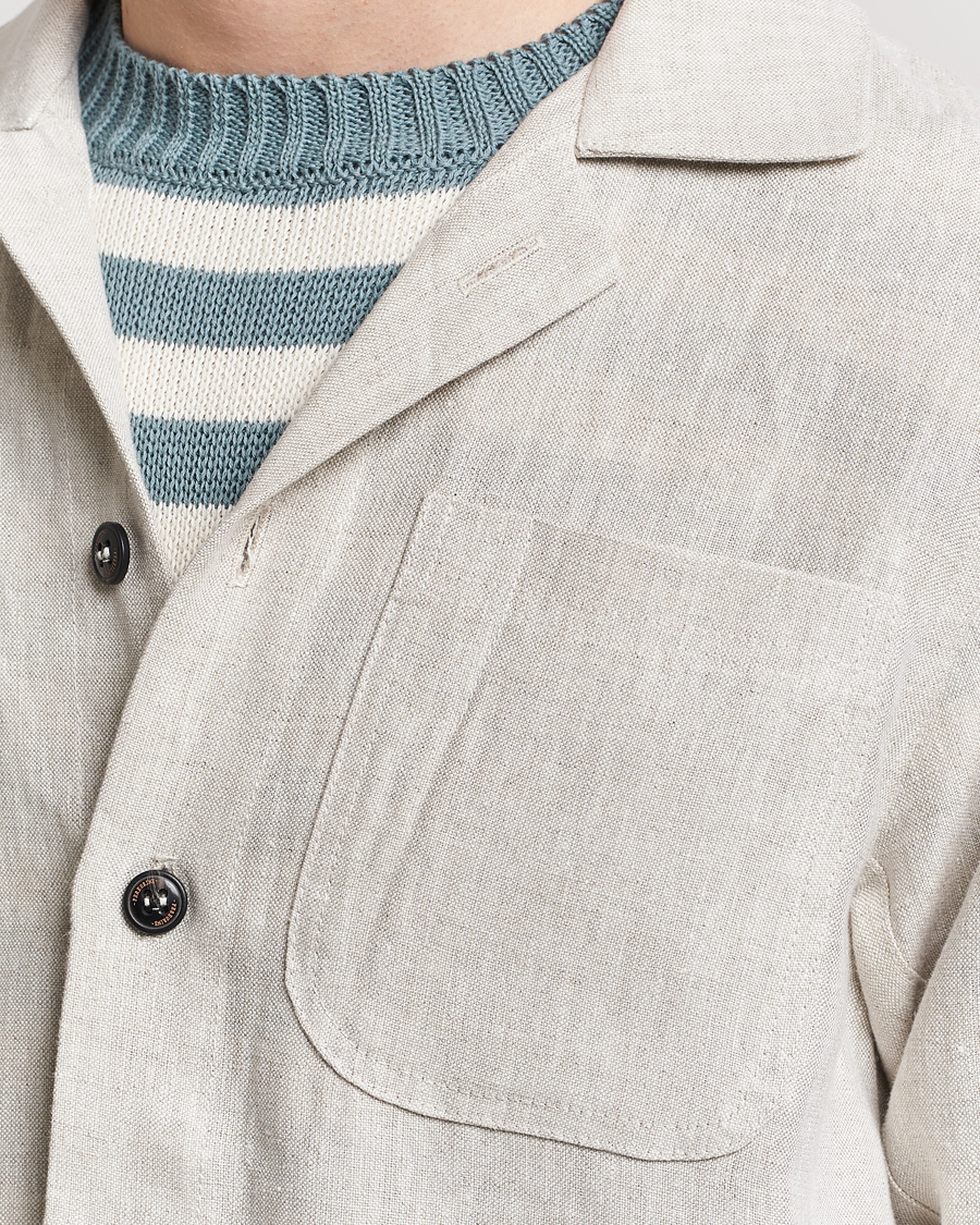 Men | Shirts | Peregrine | Grange Linen Shacket Natural