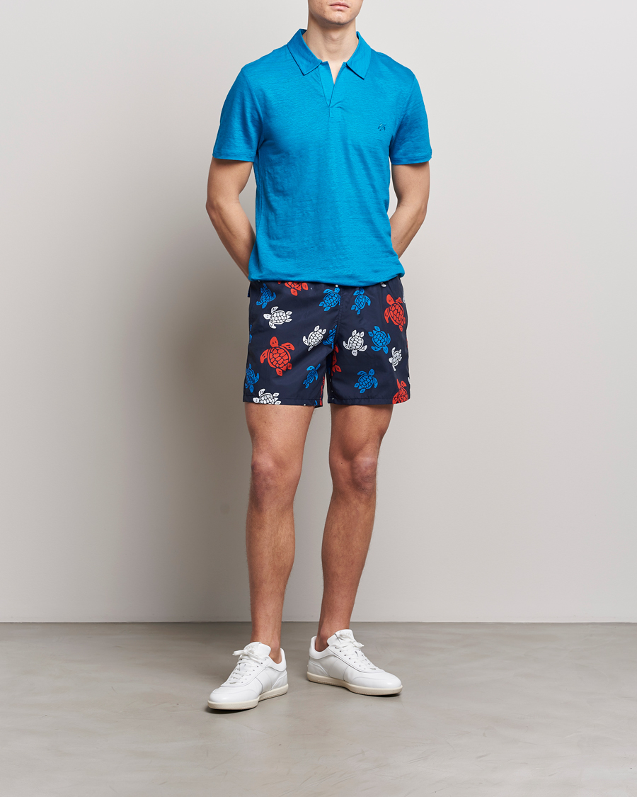 Men | Swimwear | Vilebrequin | Moorea Printed Swimshorts Bleu Marine