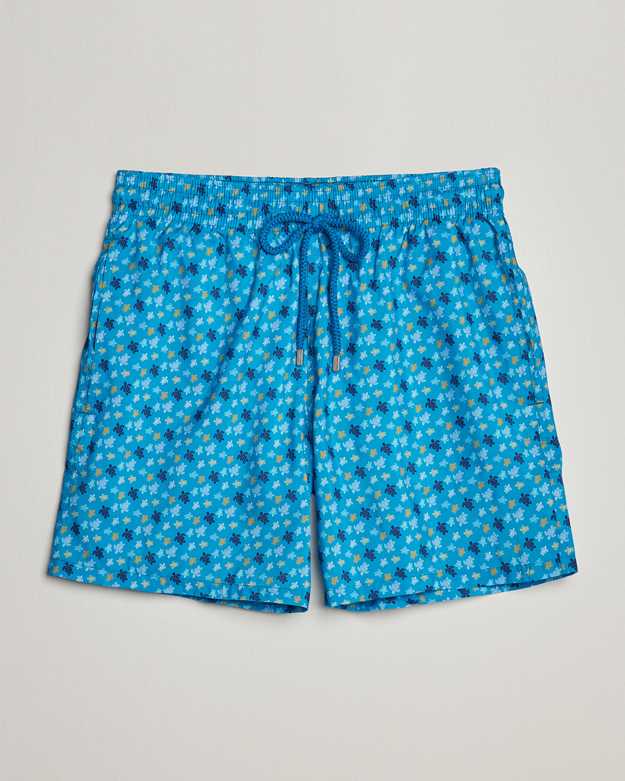 Men | Swimwear | Vilebrequin | Mahina Printed Swimshorts Bleu Hawaii