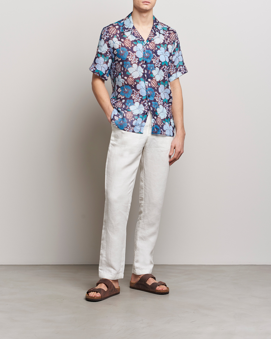 Men | Shirts | Vilebrequin | Carhli Resort Short Sleeve Shirt Minuit